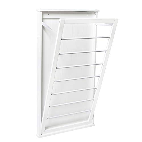 Wall-Mounted Clothes Drying Rack with Rod – Space-Saving Laundry Organizer