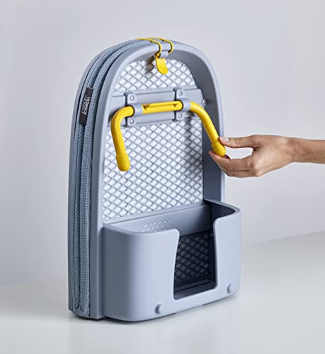 Compact Folding Tabletop Ironing Board with Iron Holder & Wall Mount – Grey/Yellow