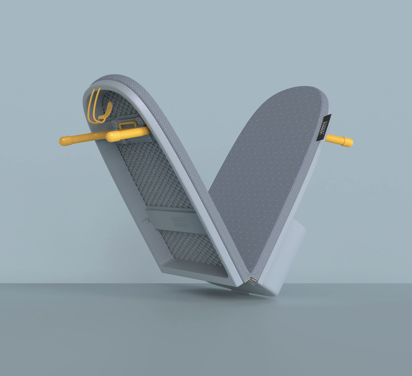 Compact Folding Tabletop Ironing Board with Iron Holder & Wall Mount – Grey/Yellow