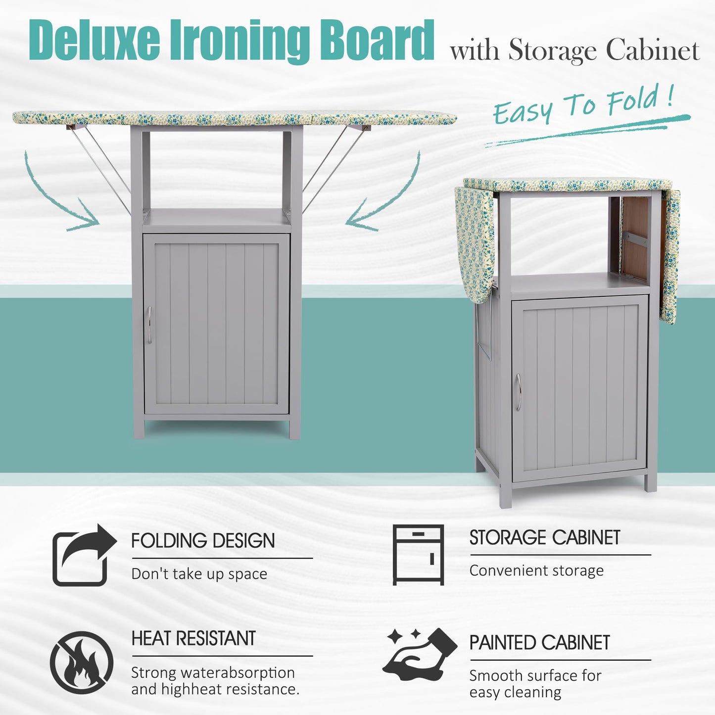 Wall-Mounted Ironing Board Cabinet – White