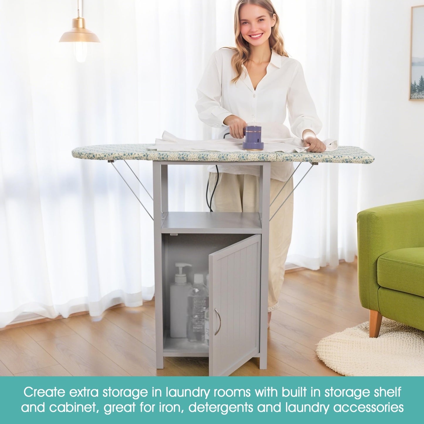 Wall-Mounted Ironing Board Cabinet – White