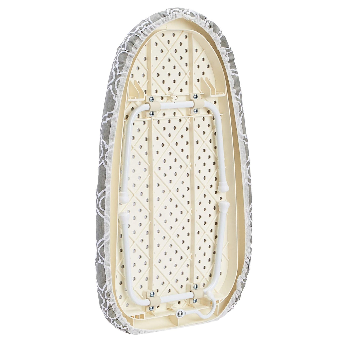 Compact Tabletop Ironing Board with Folding Legs & Chevron Cover