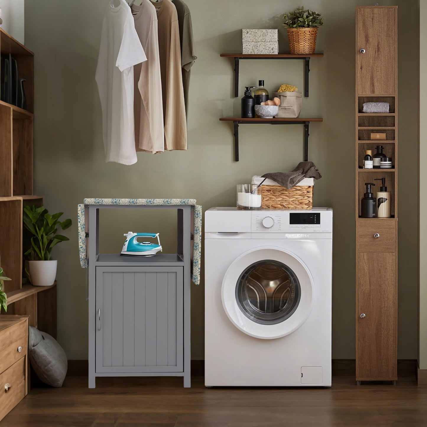 Wall-Mounted Ironing Board Cabinet – White