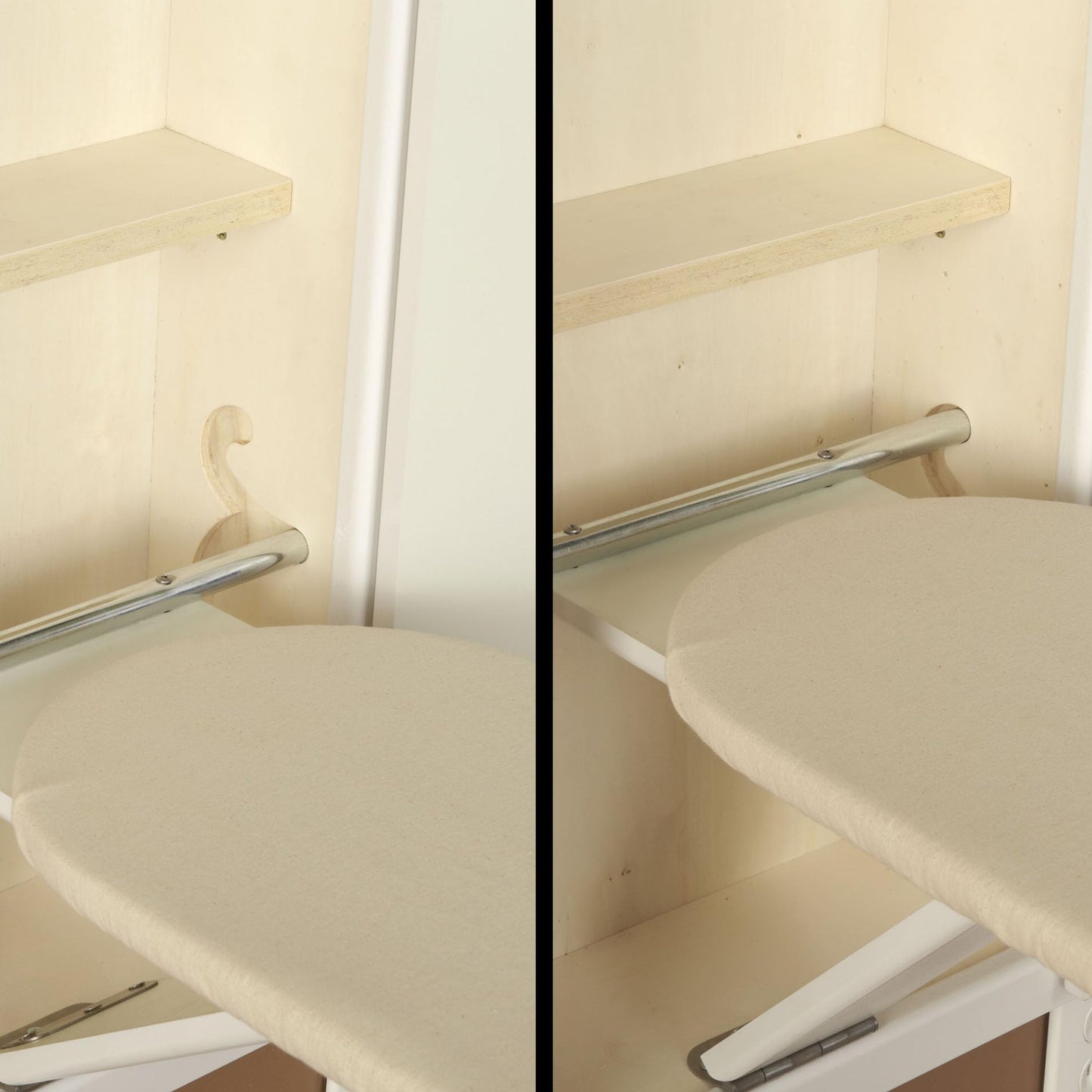 Wall-Mounted Ironing Board Cabinet with Storage – White