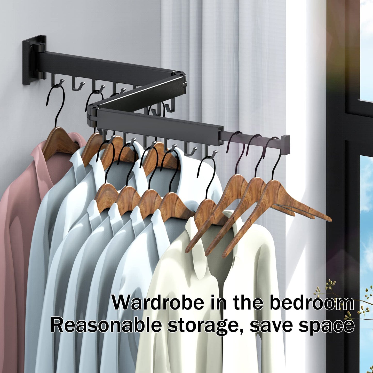 White Foldable Wall-Mounted Clothes Drying Rack – Space-Saving Laundry Organizer