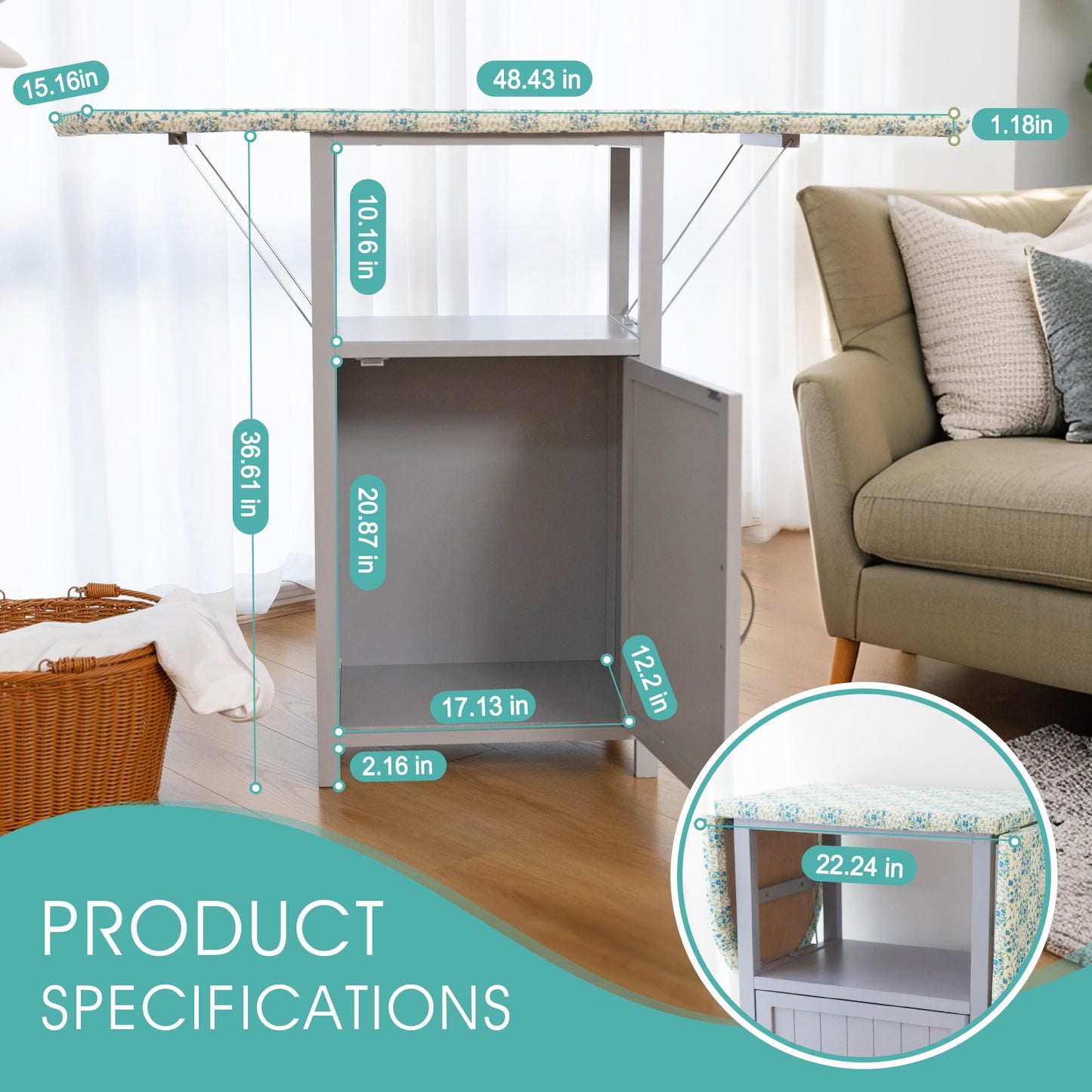 Wall-Mounted Ironing Board Cabinet – White