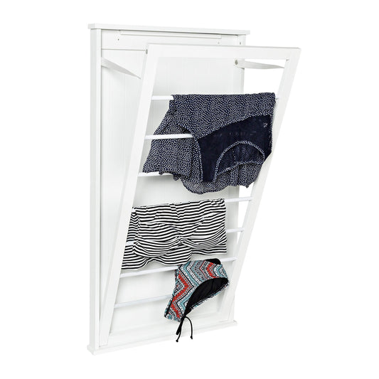 Wall-Mounted Clothes Drying Rack with Rod – Space-Saving Laundry Organizer