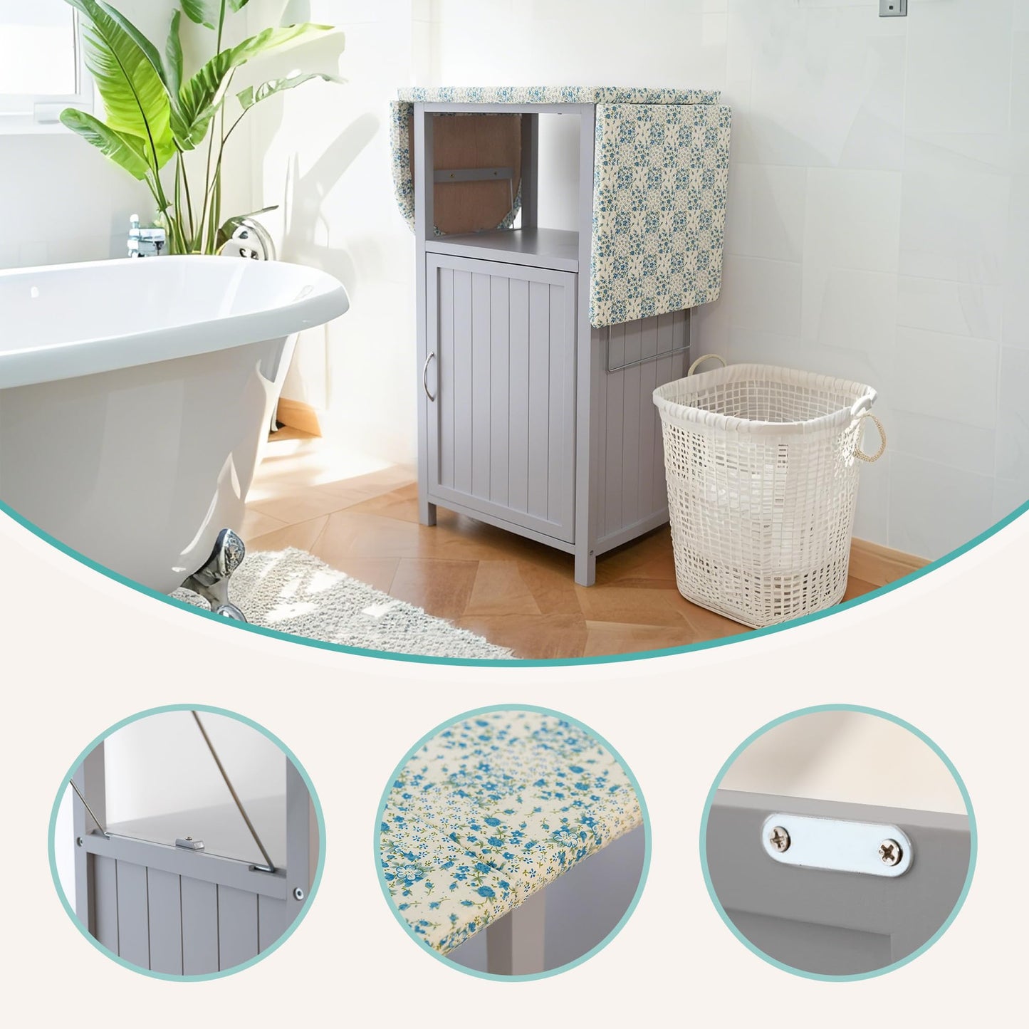 Wall-Mounted Ironing Board Cabinet – White