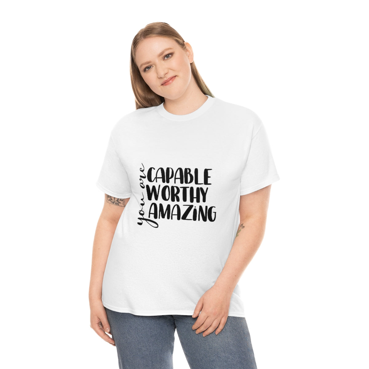 You are Capable worthy and amazing Unisex Heavy Cotton Tee