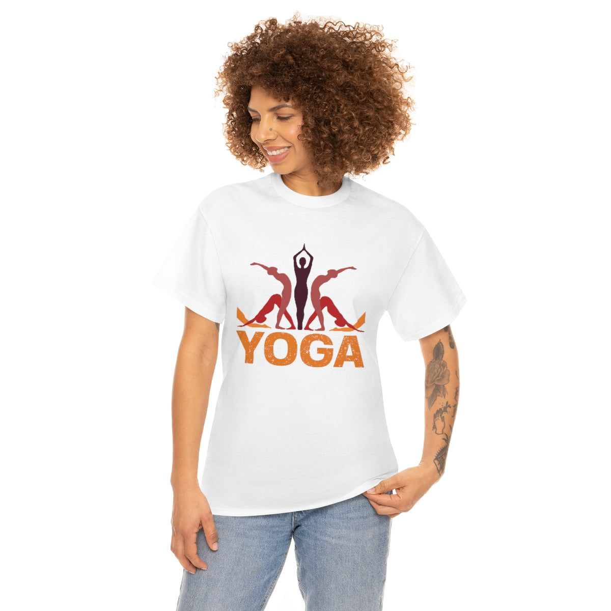 Yoga Poses Unisex Heavy Cotton Tee