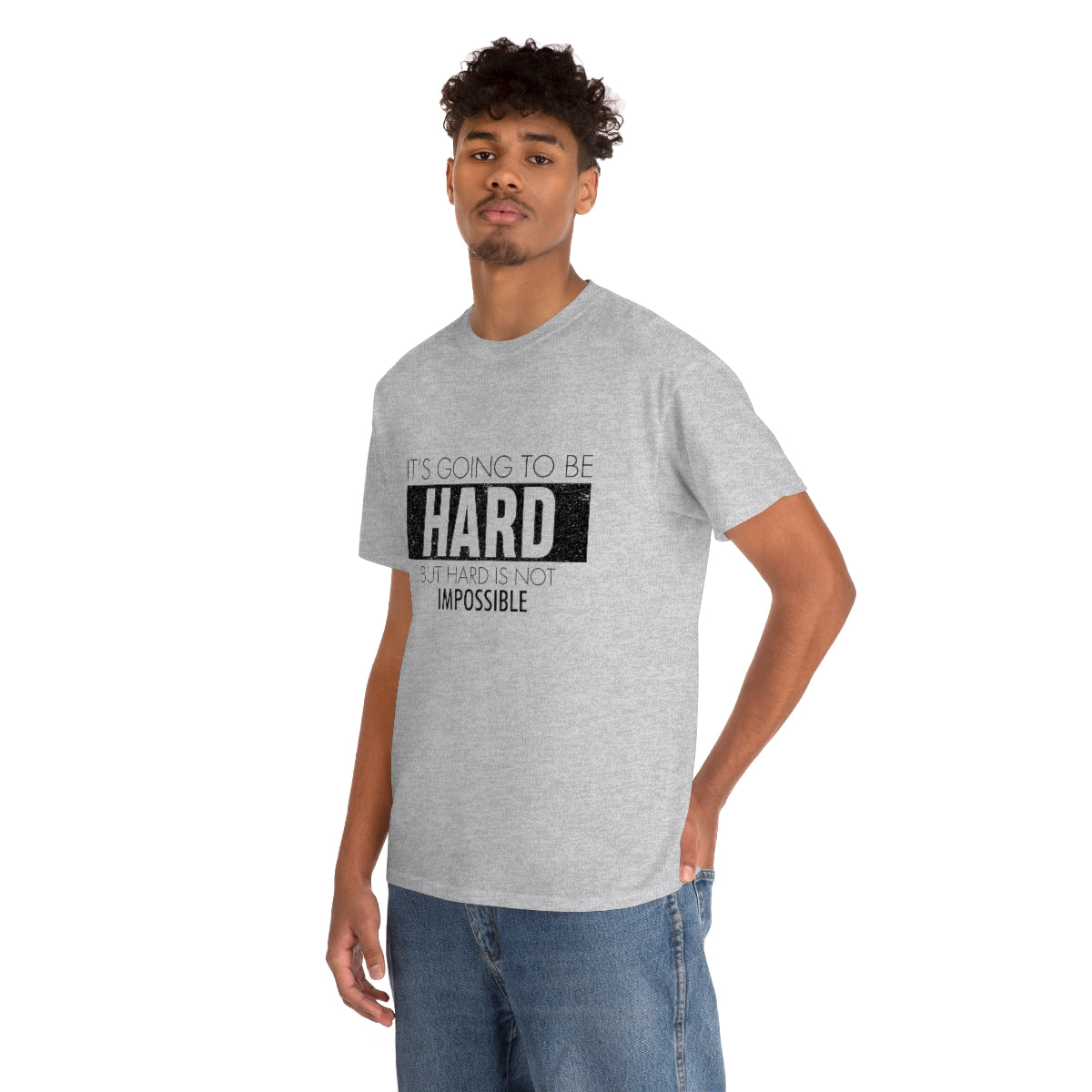 It's going to be hard but no impossible Unisex Heavy Cotton Tee
