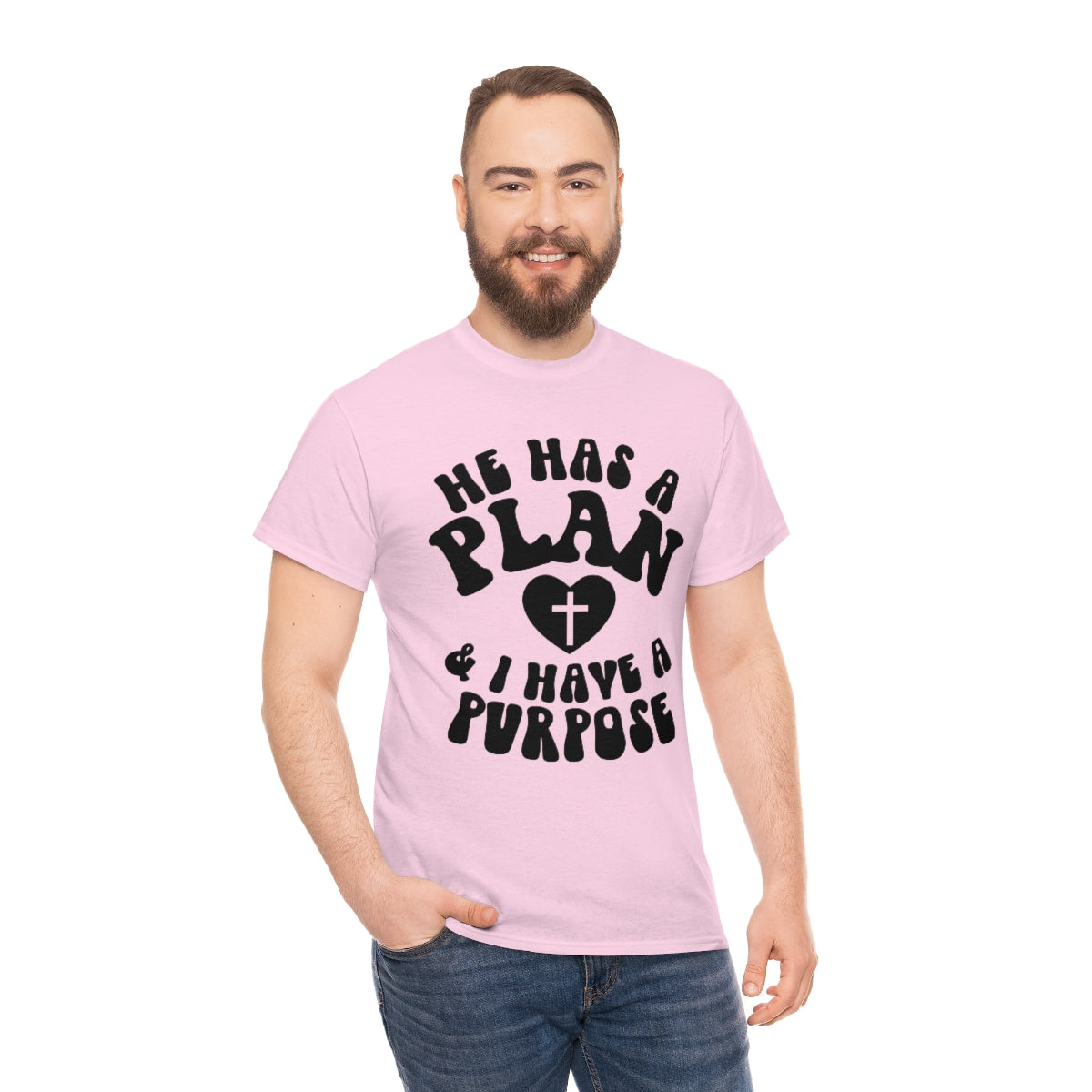 He has a plan and I have a purpose Unisex Heavy Cotton Tee