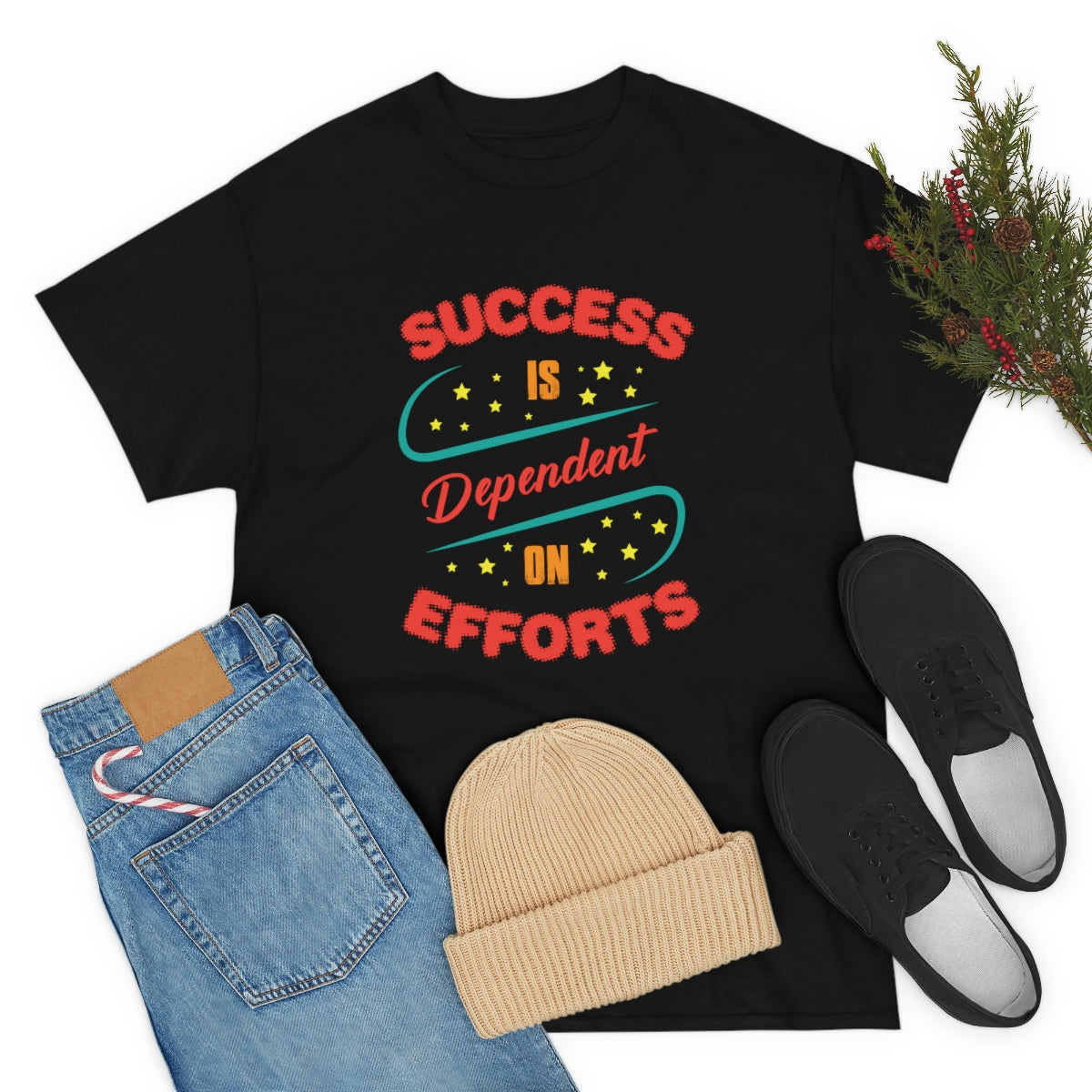 Success is dependent on efforts Unisex Heavy Cotton Tee