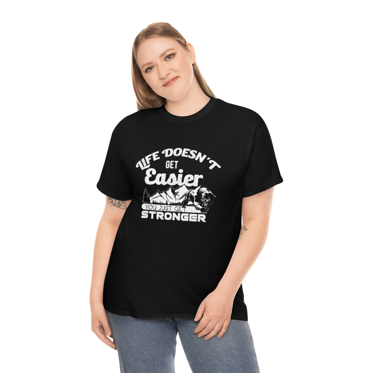 Life doesn't gets easy you get stronger Unisex Heavy Cotton Tee