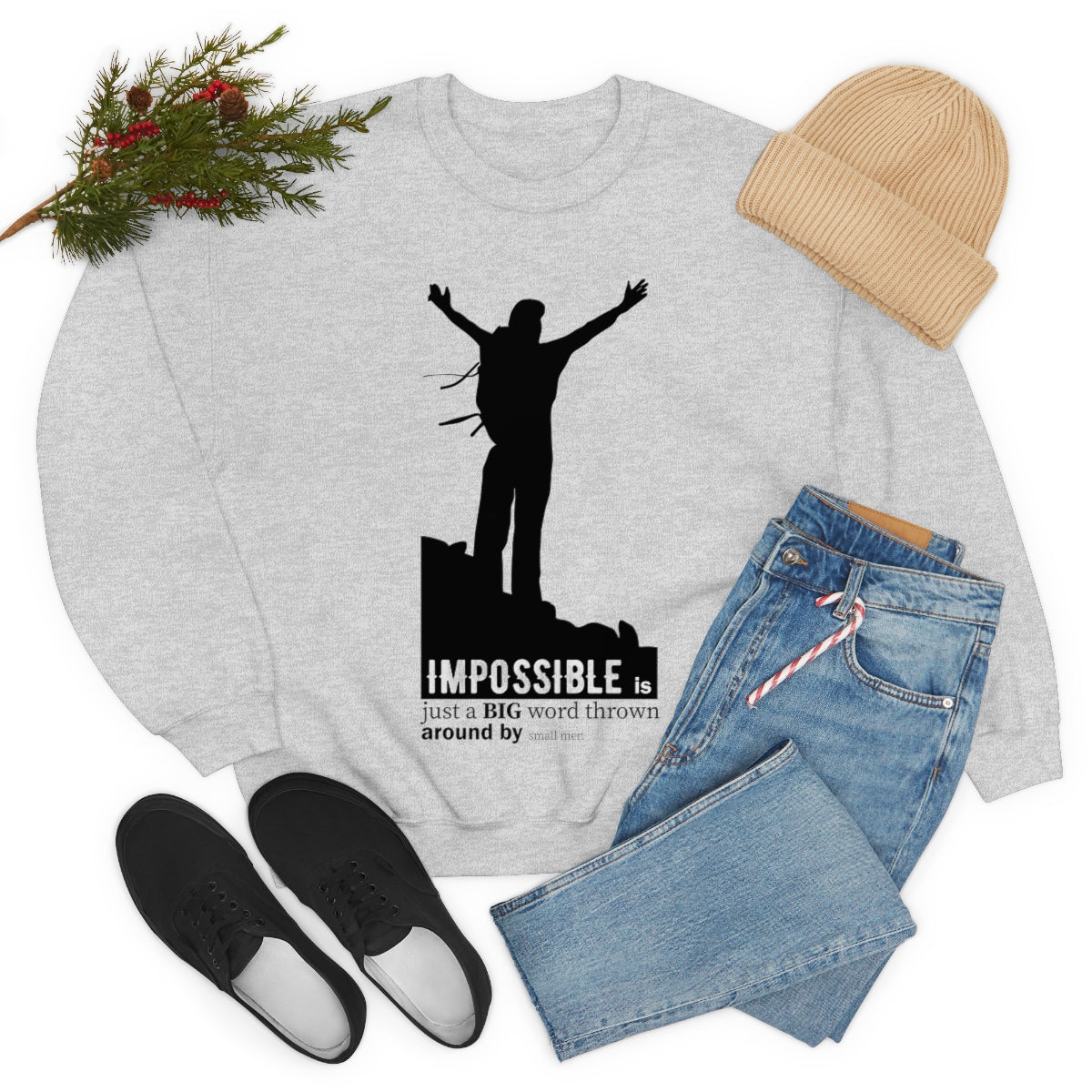 Impossible is a throwaway word Unisex Heavy Blend™ Crewneck Sweatshirt
